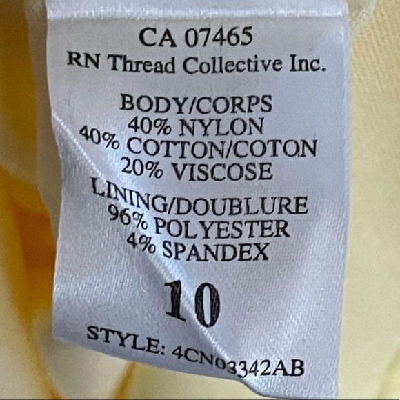 ABS Collection Allen Schwartz Canary Yellow Lace A Line Dress NWT - Picture 10 of 11